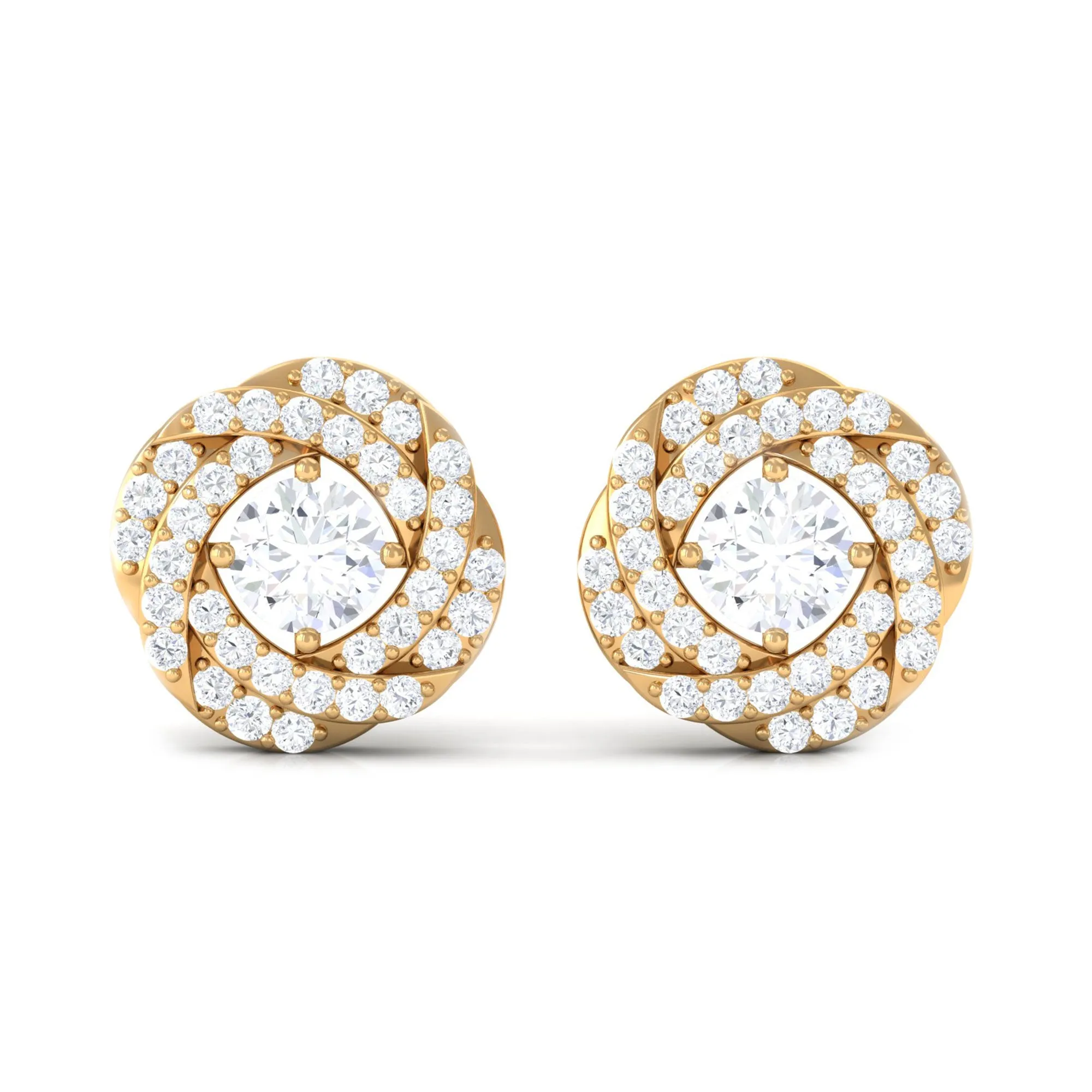 1/2 CT Classic Diamond Swirl Stud Earrings