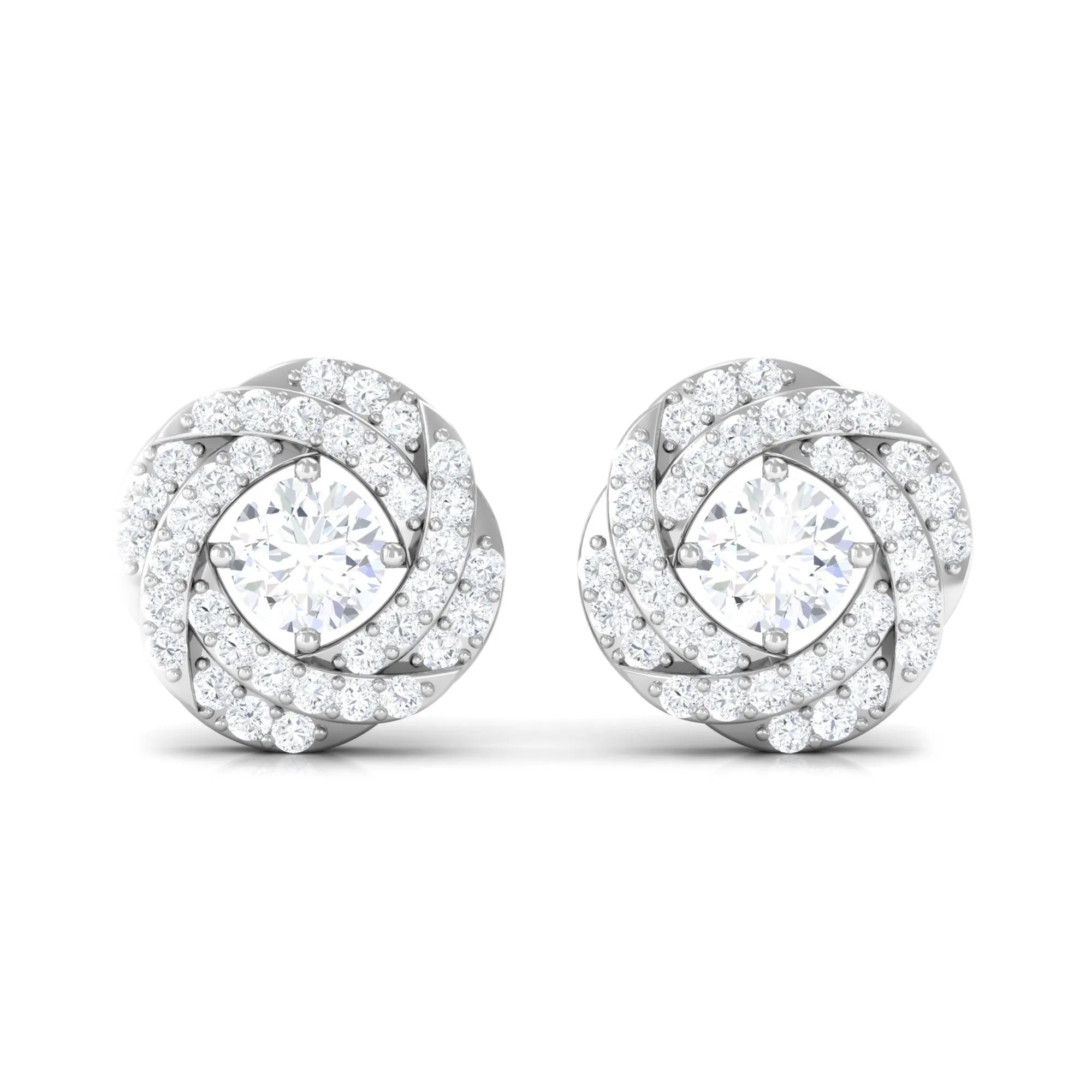 1/2 CT Classic Diamond Swirl Stud Earrings