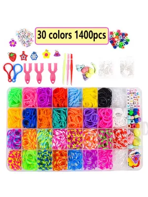 1400pcs Rubber Bands Loom DIY Handmade Bracelet Making Kit