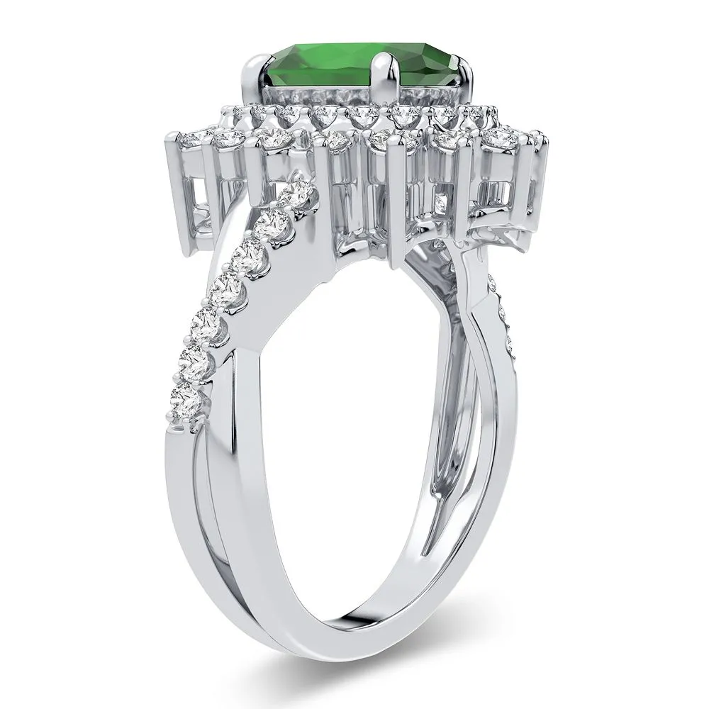 14K 0.70CT Diamond Ring Emerald