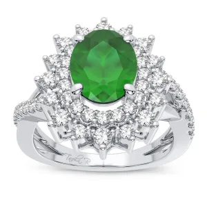 14K 0.70CT Diamond Ring Emerald