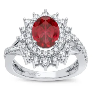 14K 0.70CT Diamond Ruby Ring