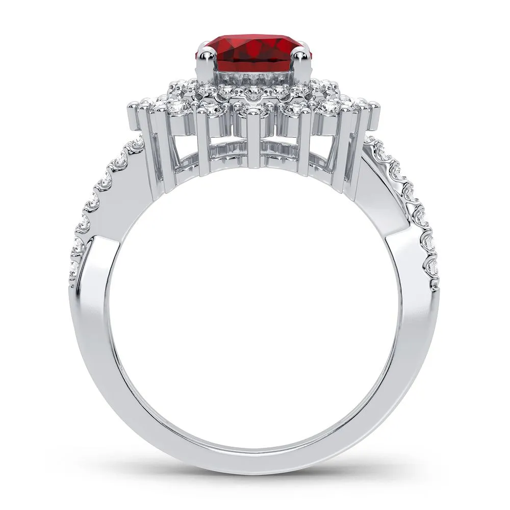 14K 0.70CT Diamond Ruby Ring