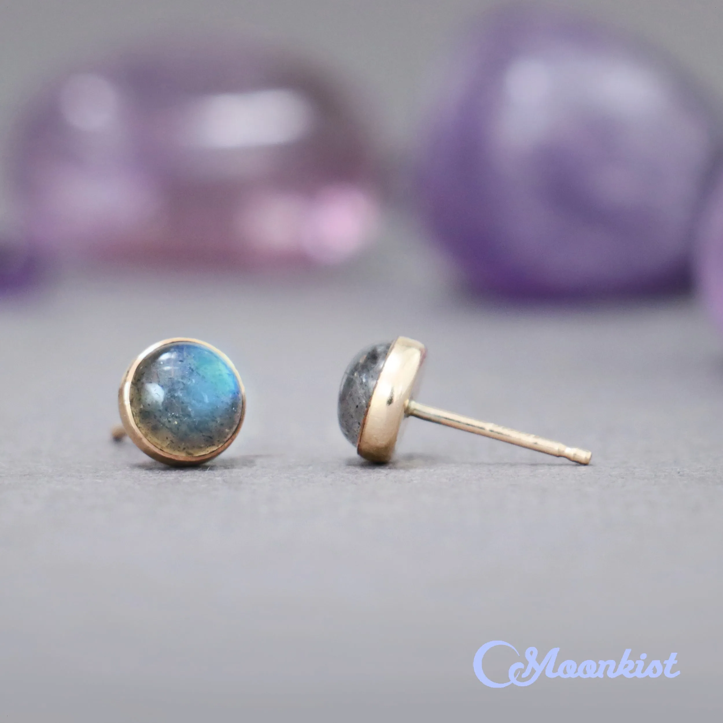 14K Gold Filled Labradorite Small Stud Earrings  | Moonkist Designs