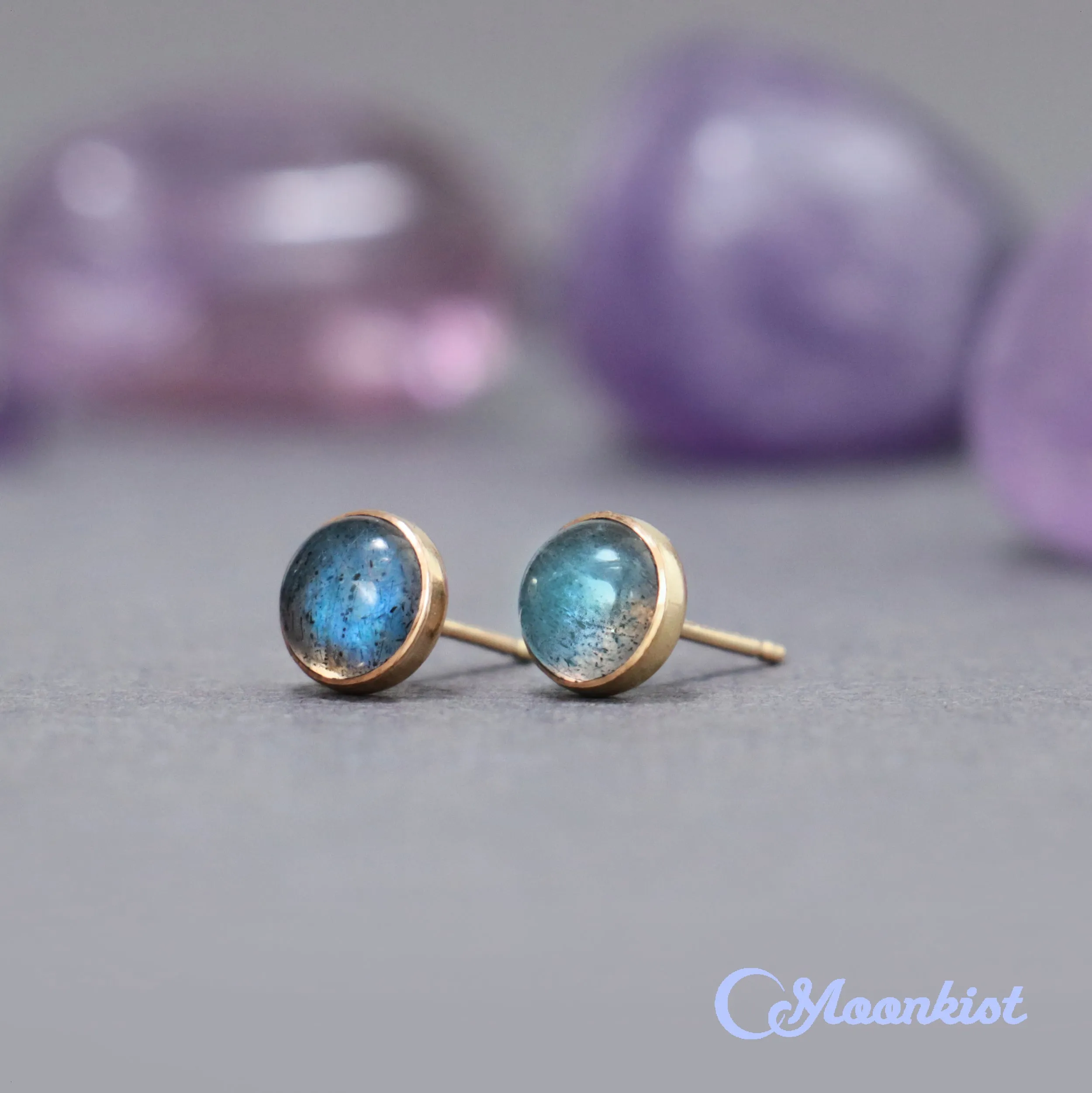 14K Gold Filled Labradorite Small Stud Earrings  | Moonkist Designs