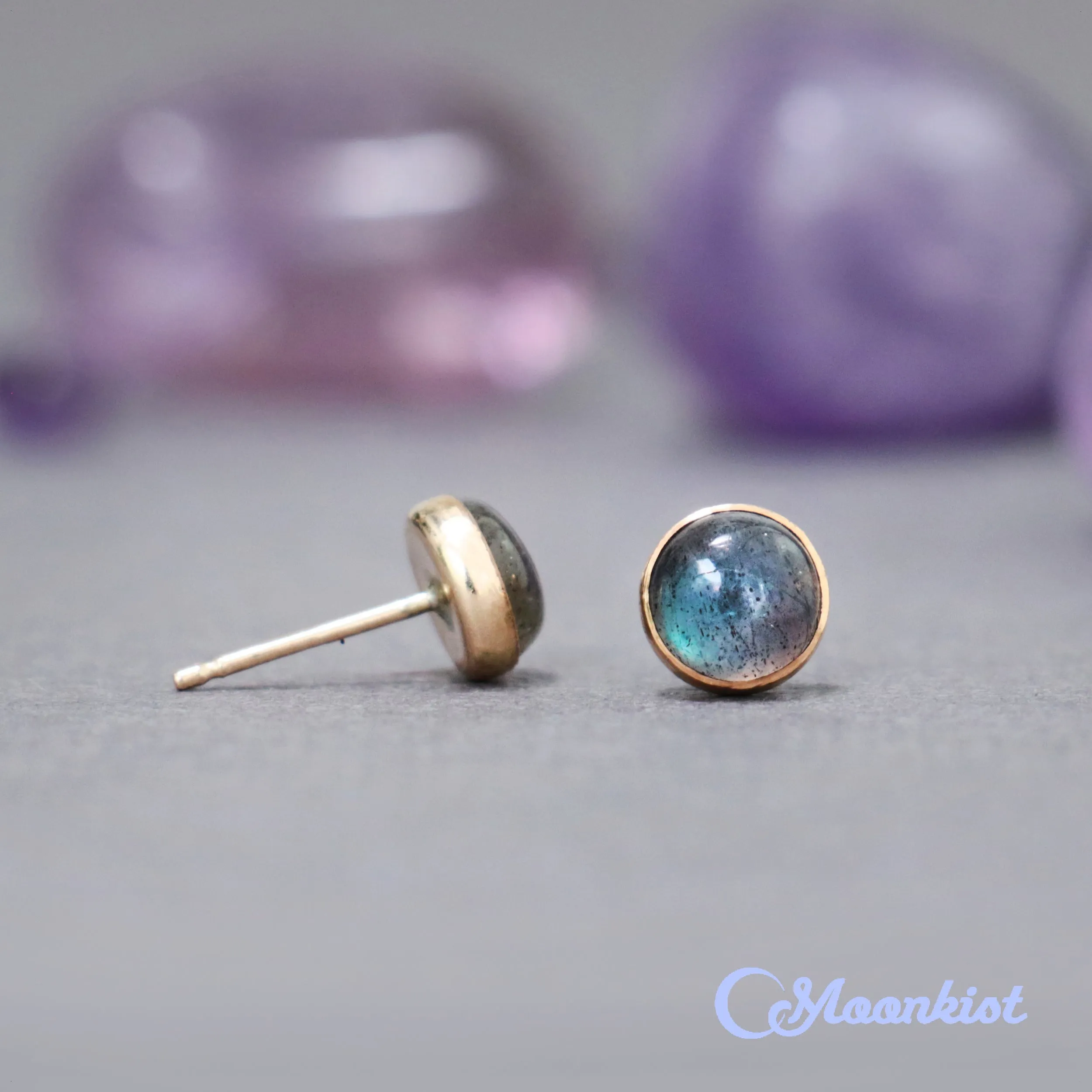 14K Gold Filled Labradorite Small Stud Earrings  | Moonkist Designs