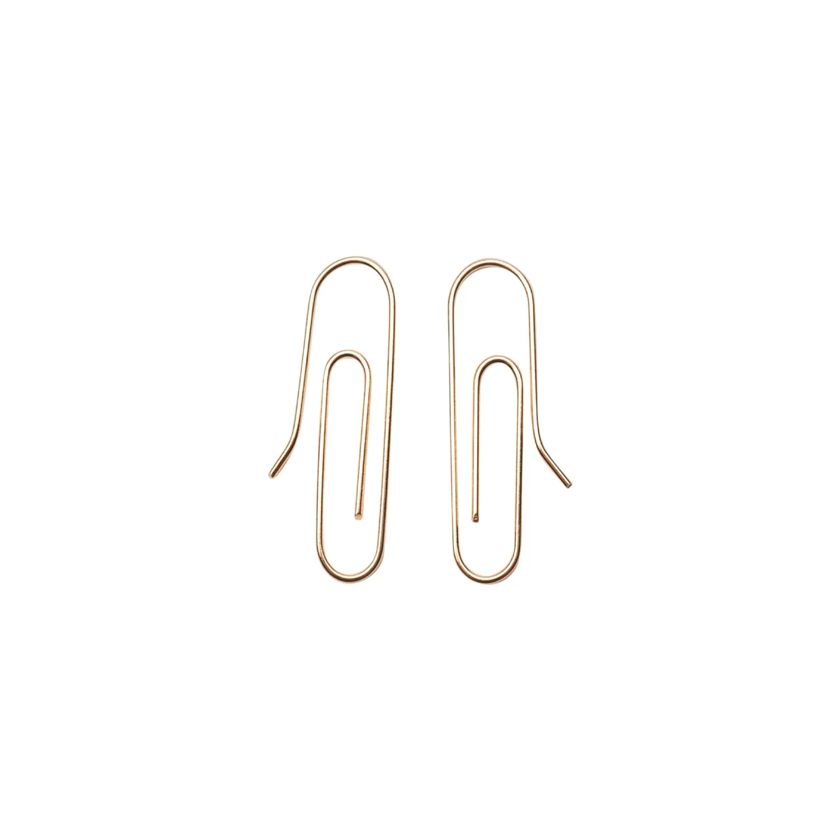 14k Gold Paperclip Earrings