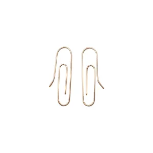 14k Gold Paperclip Earrings