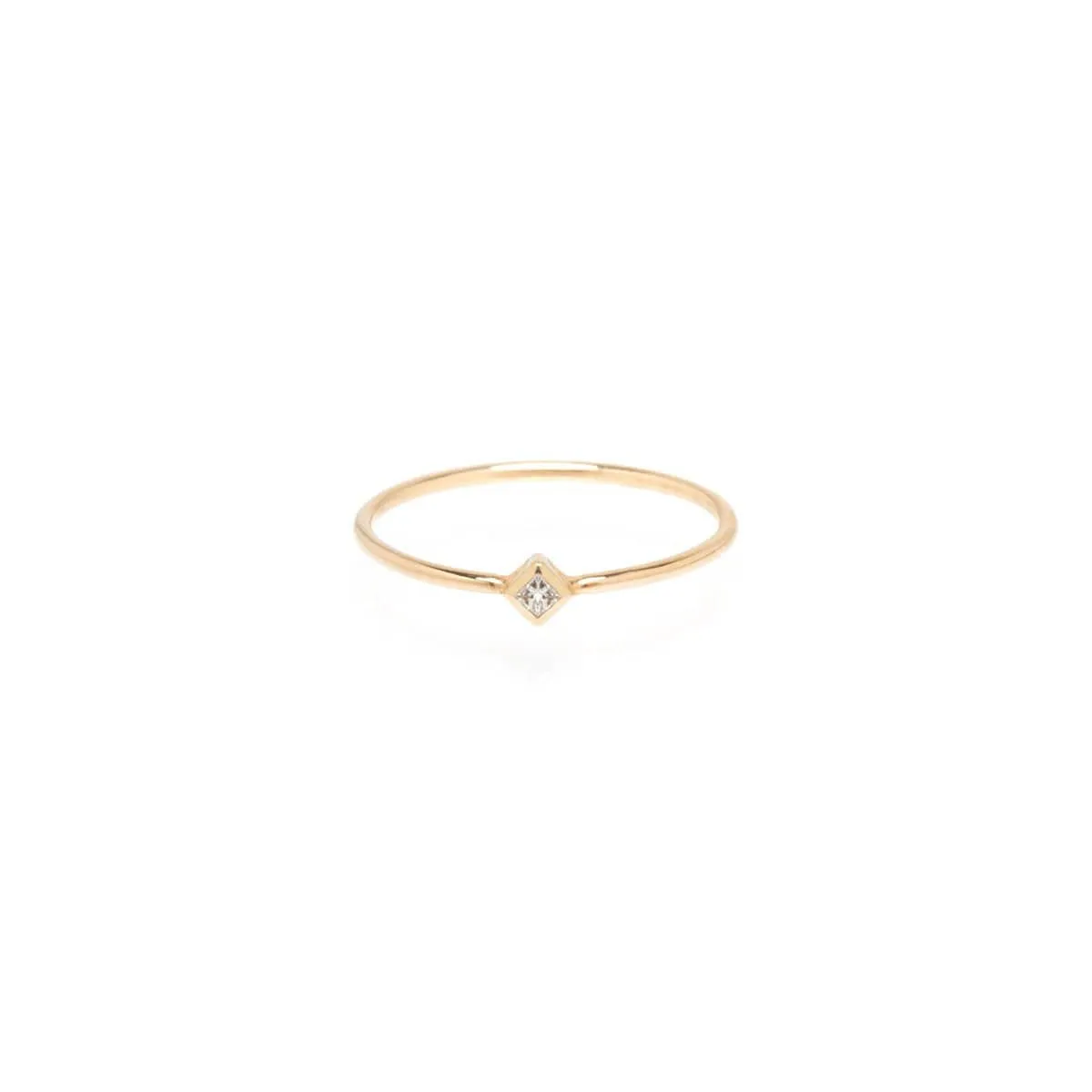 14K Single Pincess Diamond Ring