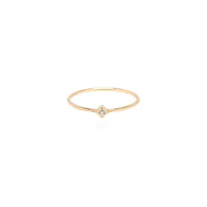 14K Single Pincess Diamond Ring