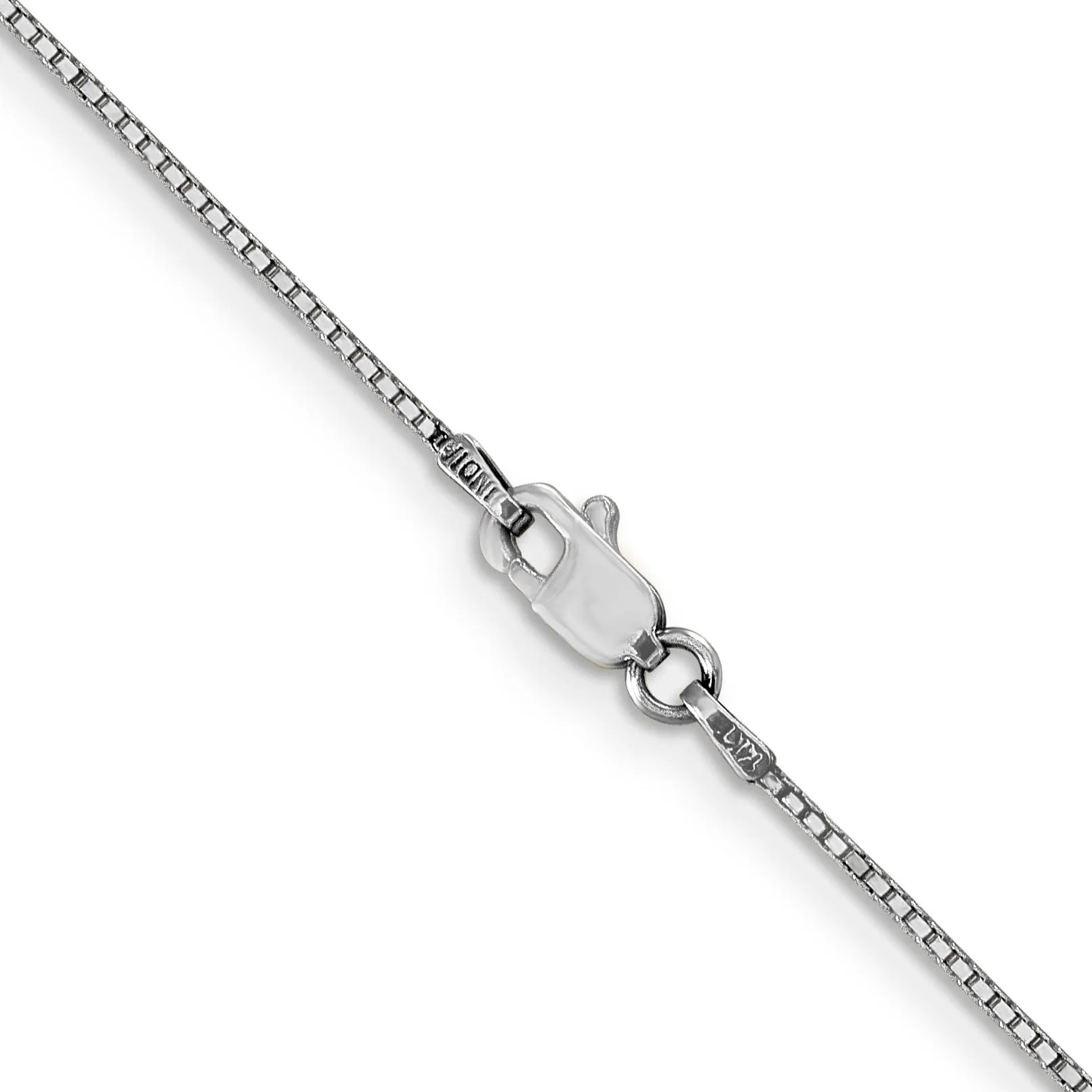 14k White Gold 0.90mm Polished Solid Box Chain