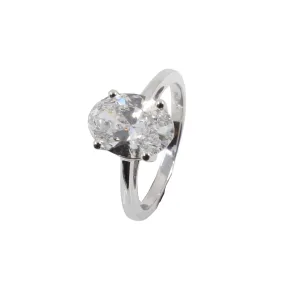 14K White Gold 2.00ct Lab-Grown Diamond Engagement Ring - 20753979