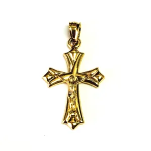 14k Yellow Gold Cross And Crucifix Pendant