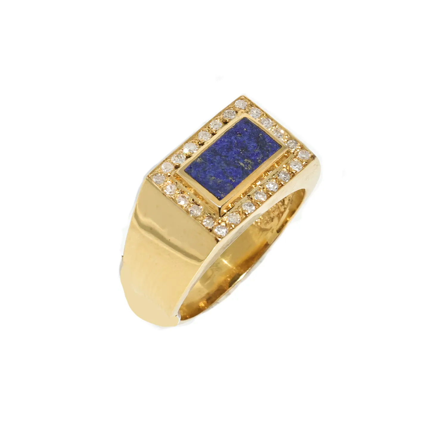 14K Yellow Gold Lapis Ring .59 Ctw