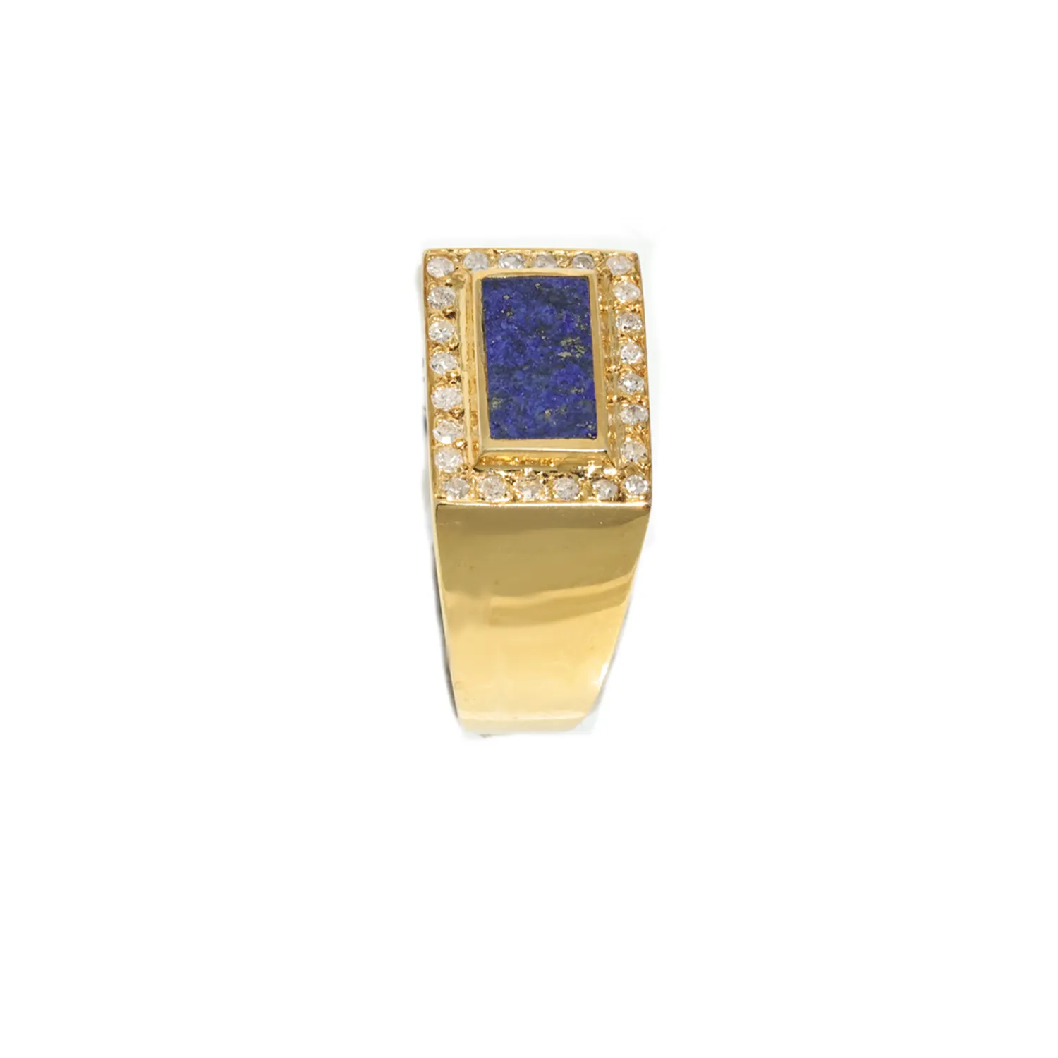 14K Yellow Gold Lapis Ring .59 Ctw