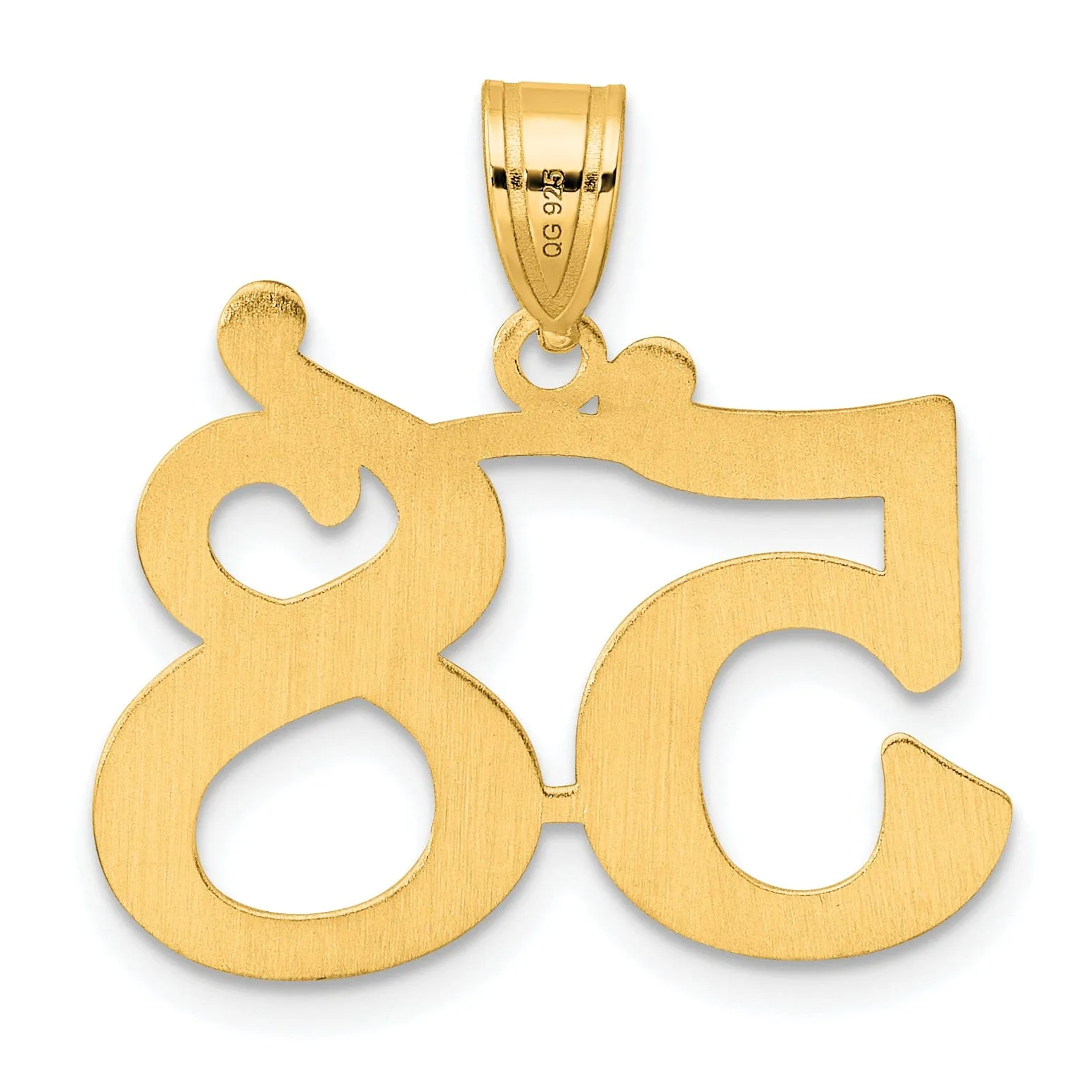 14k Yellow Gold Polished Finish Number 58 Charm Pendant