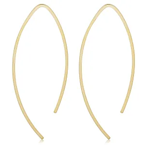 14k Yellow Gold Wishbone Threader Earrings