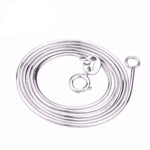 18 inch Fine Silky Smooth Sterling Silver Snake Chain Necklace for Women or Teen Everyday Wear Special Occasion