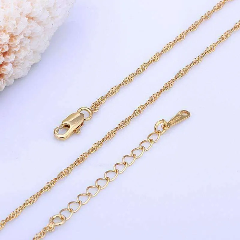 18 inch Fine Singapore Link Chain Necklace in Three Colors