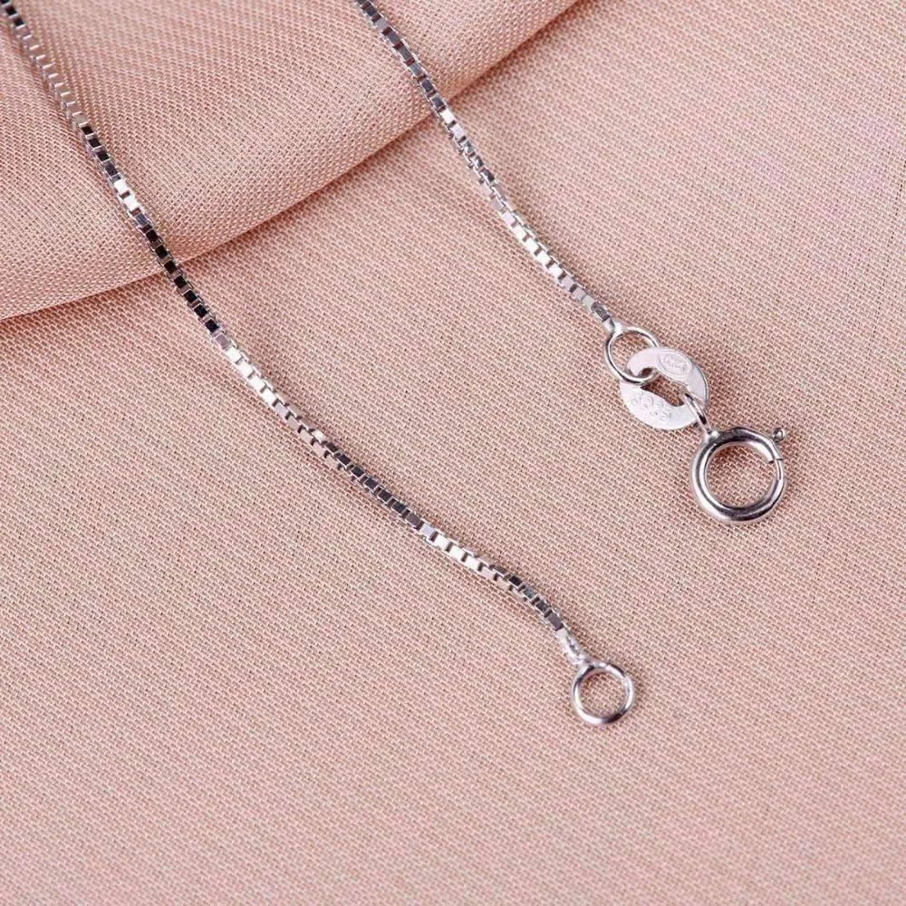 18 inch Sterling Silver or 14K Yellow Gold Box Chain Necklace for Women or Men