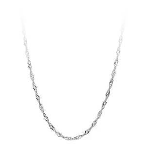 18 inch White Gold Plated Singapore Chain 1.5mm Adjustable to 20 Inch Necklace for Women Everyday Wear