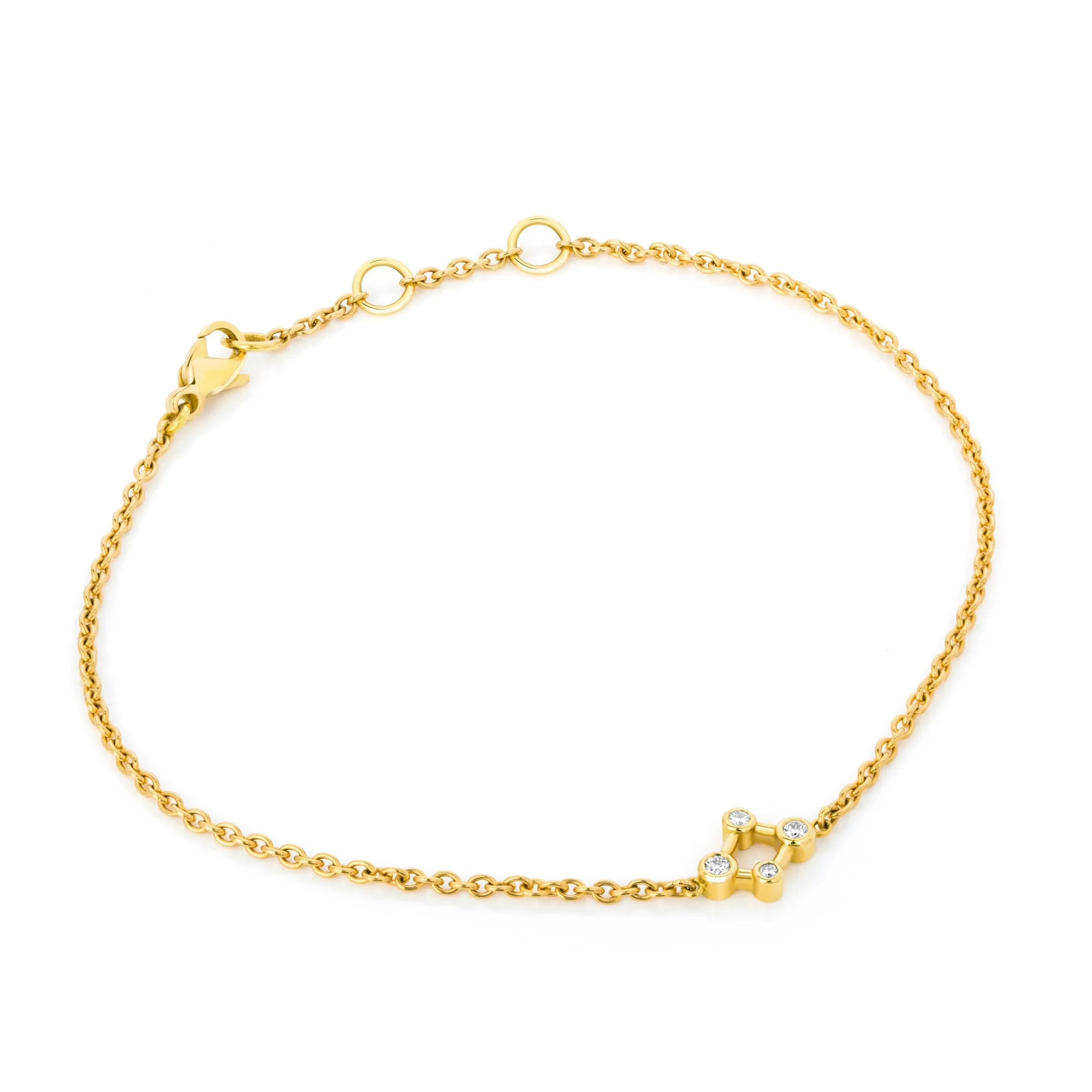 18ct Yellow Gold Atomic Micro Diamond Bracelet