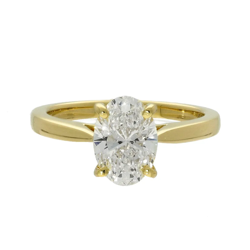 18ct Yellow Gold Laboratory-Grown 1.58ct Oval Diamond Solitaire Ring