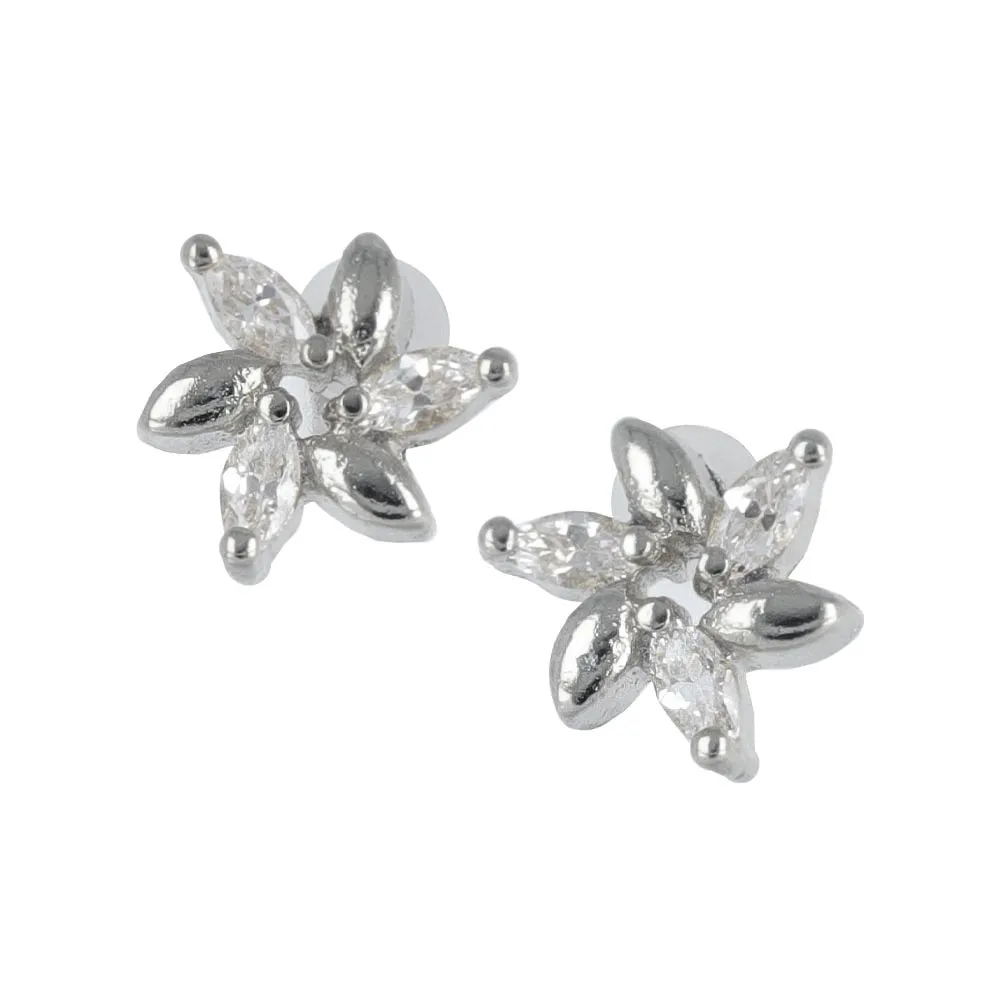 18K Gold Post Flower Studs