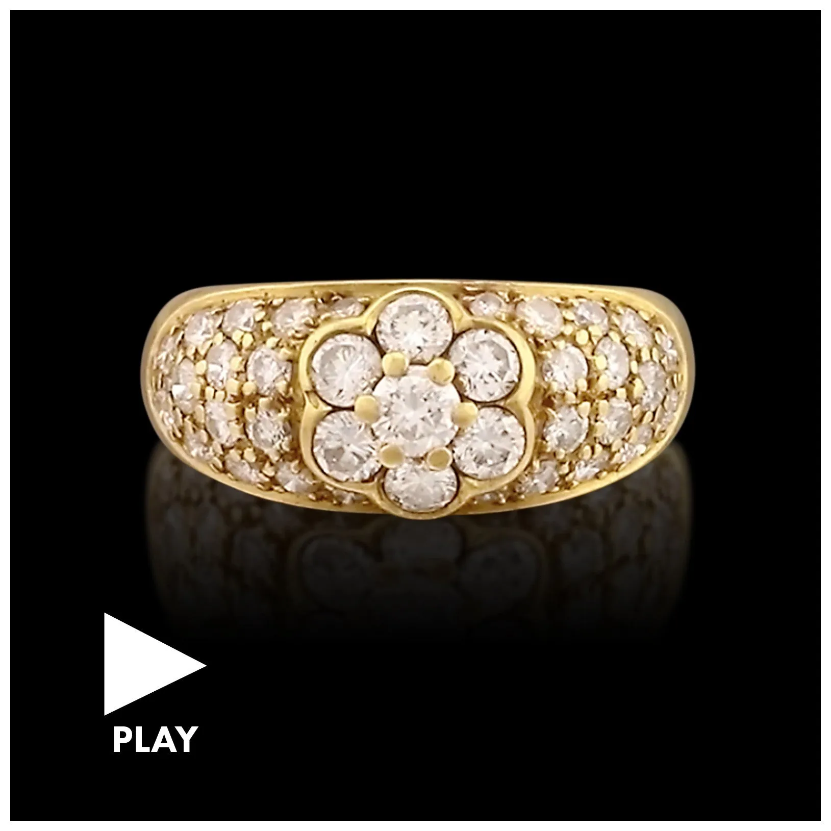 18k Yellow Gold Diamond Pavé Ring