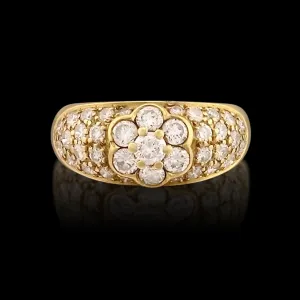 18k Yellow Gold Diamond Pavé Ring