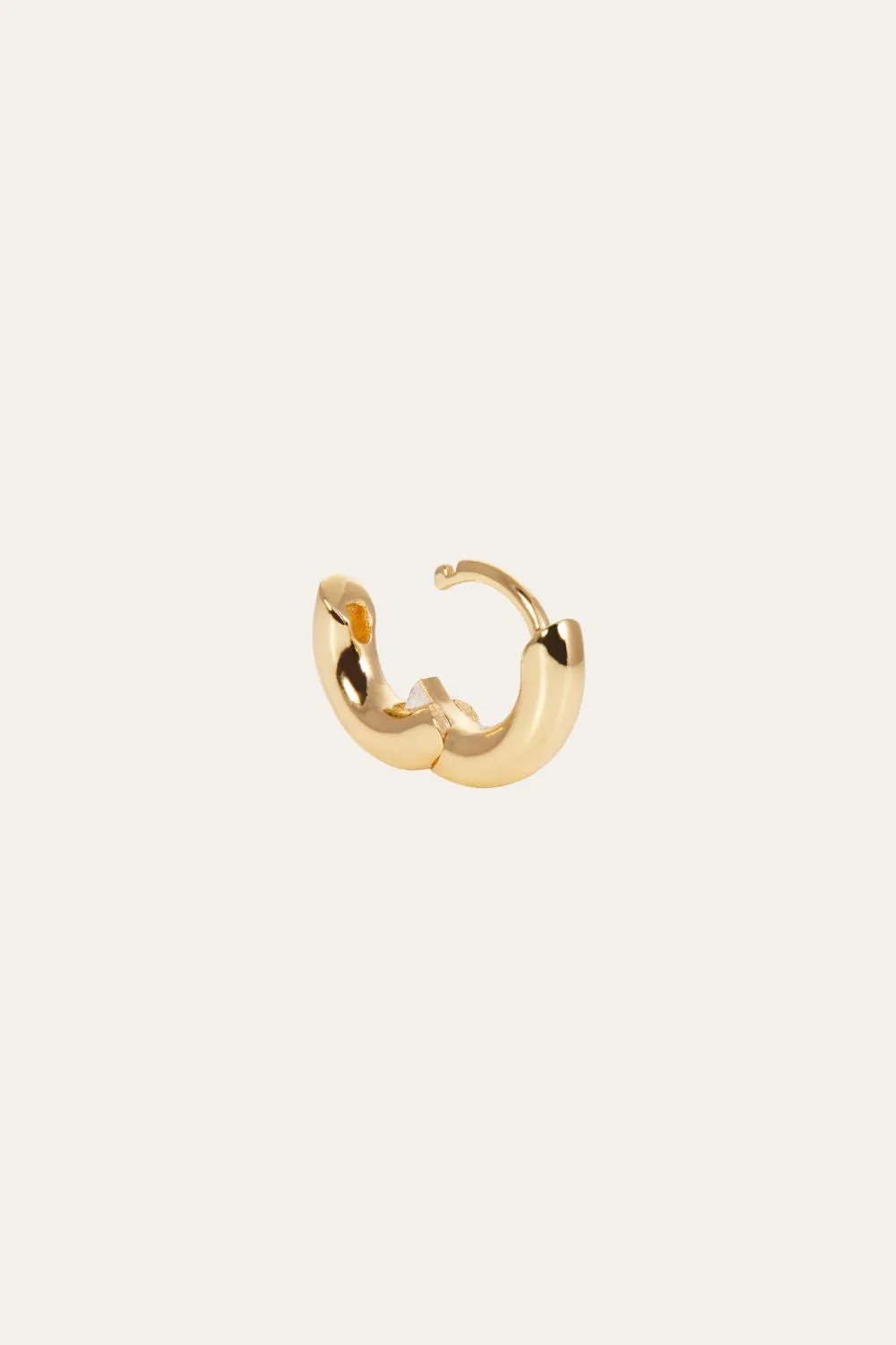 6,5 mm simple gold vermeil huggie