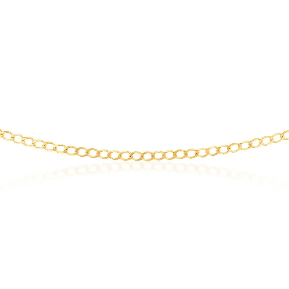 9ct Yellow Solid Gold 80 Gauge Curb 46cm Chain