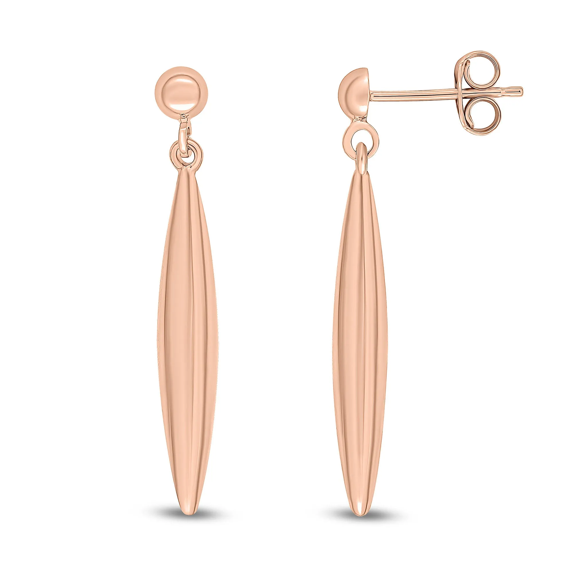 9K Rose Gold Marquise Drop Earrings