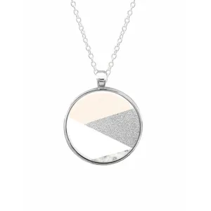 Abstract Marble and Silver Pattern Necklace