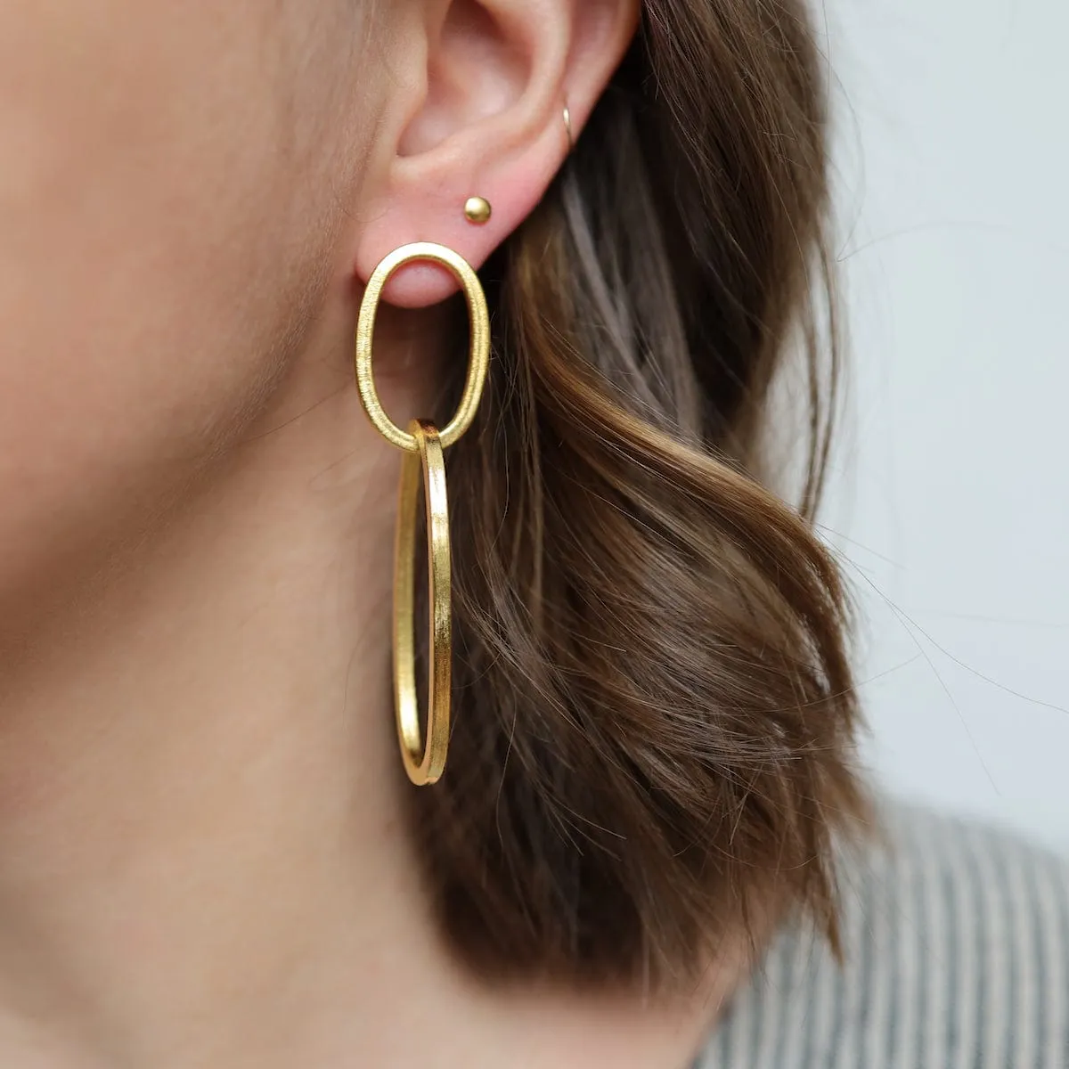 Adelise Long Oval Link Earrings