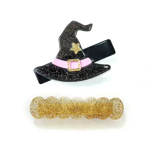 Alligator Hair Clips Set | Halloween Witch Hat | Lilies & Roses NY