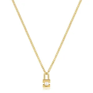 Ania Haie Gold Pearl Padlock Necklace