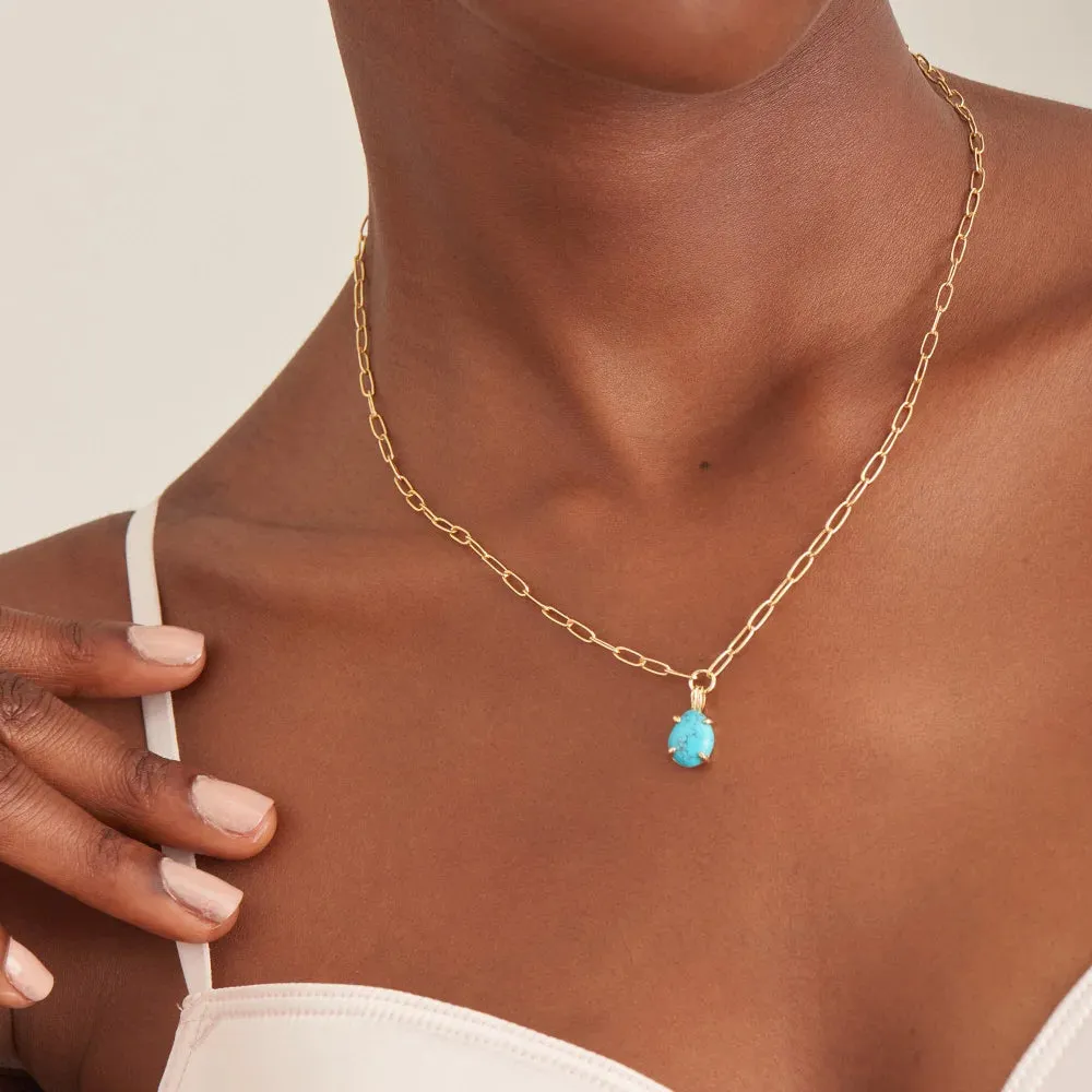 Ania Haie Turquoise Chunky Chain Drop Pendant Necklaces