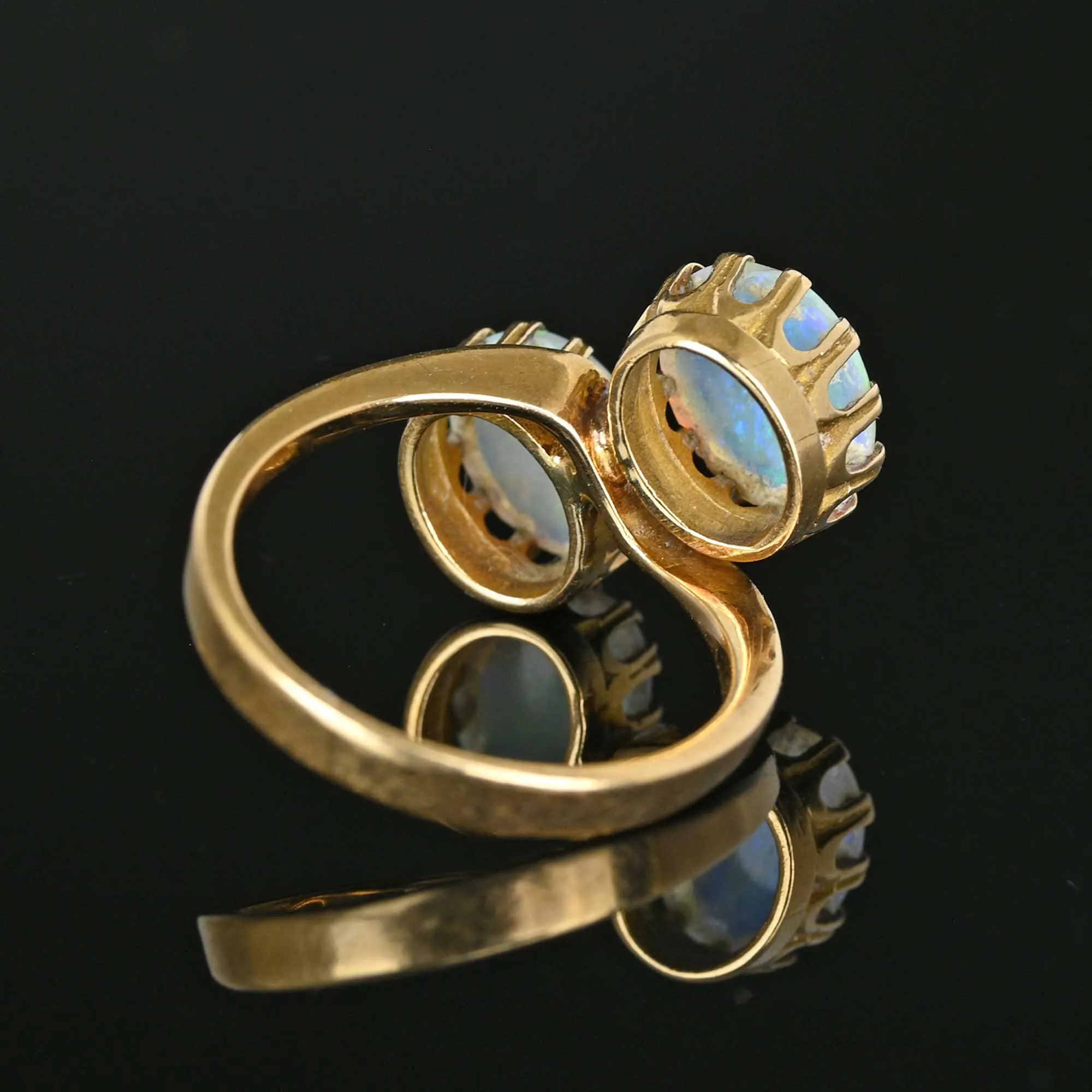 Antique 14K Gold Toi et Moi Opal Ring