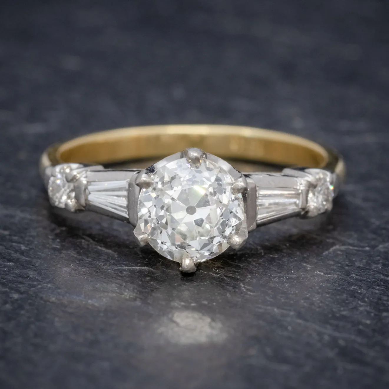 Antique Edwardian Diamond Ring 1.49ct Diamond Solitaire With Cert