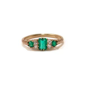 Antique Emeralds and Diamond Ring