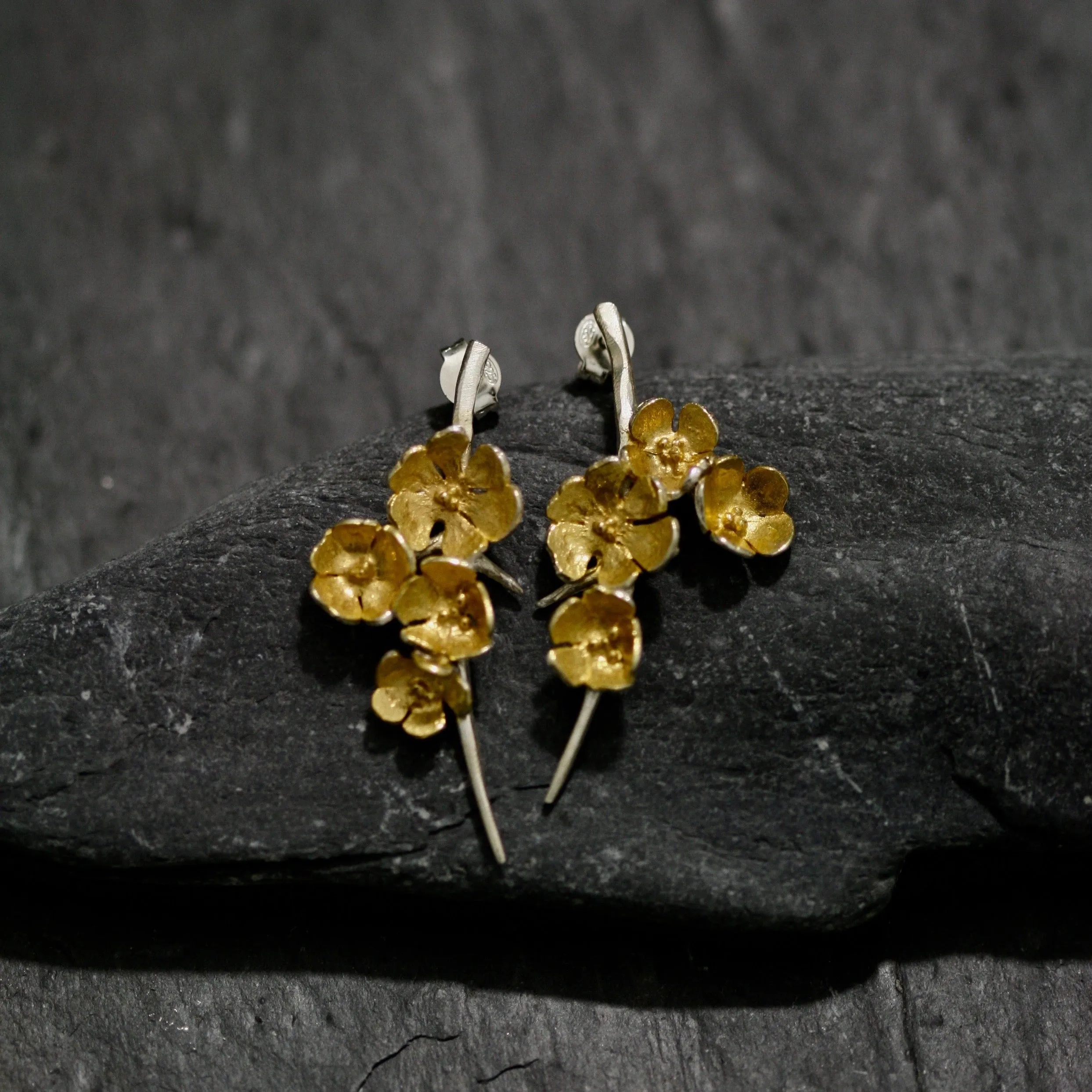 Apple Blossom Medium Stud Earrings Flower Jewellery