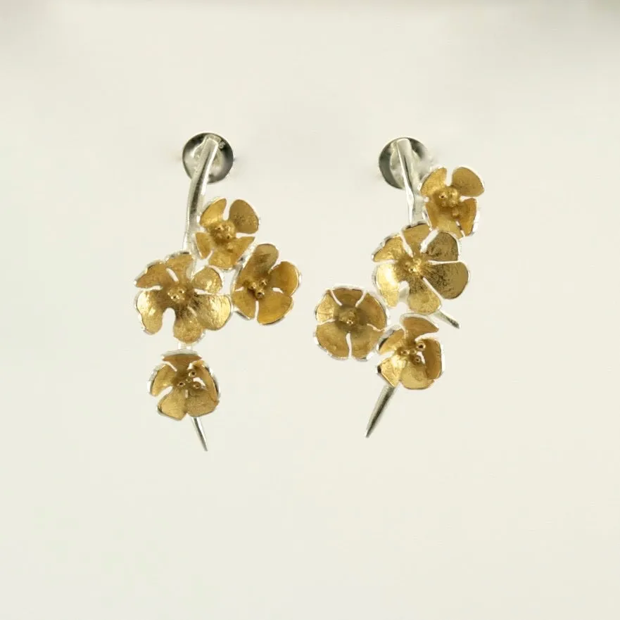 Apple Blossom Medium Stud Earrings Flower Jewellery