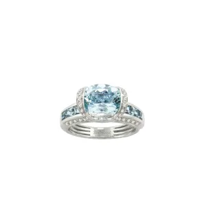 Aqua Collection Ring with Aquamarine and Diamonds