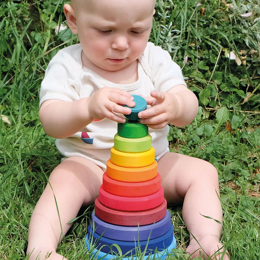 Authentic Grimm's Rainbow Stacking Tower Toy