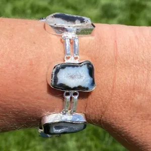 Black Spinel Agate Toggle Bracelet