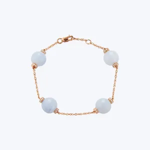 Circuital Bracelet in Chalcedony   Rose Gold