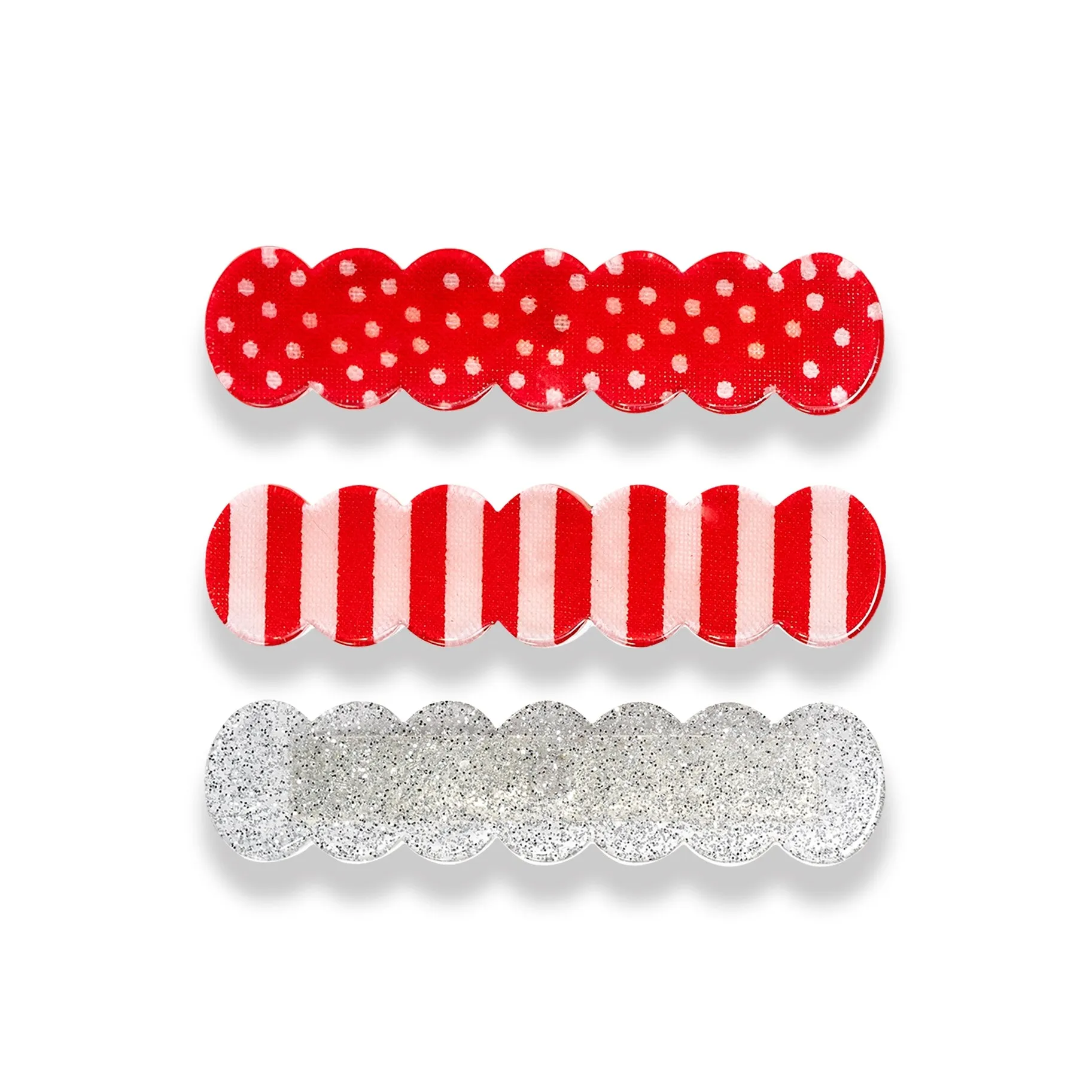 Combo Red Stripes Alligator Clip