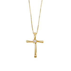 CROSS DIAMOND NECKLACE - GOLD