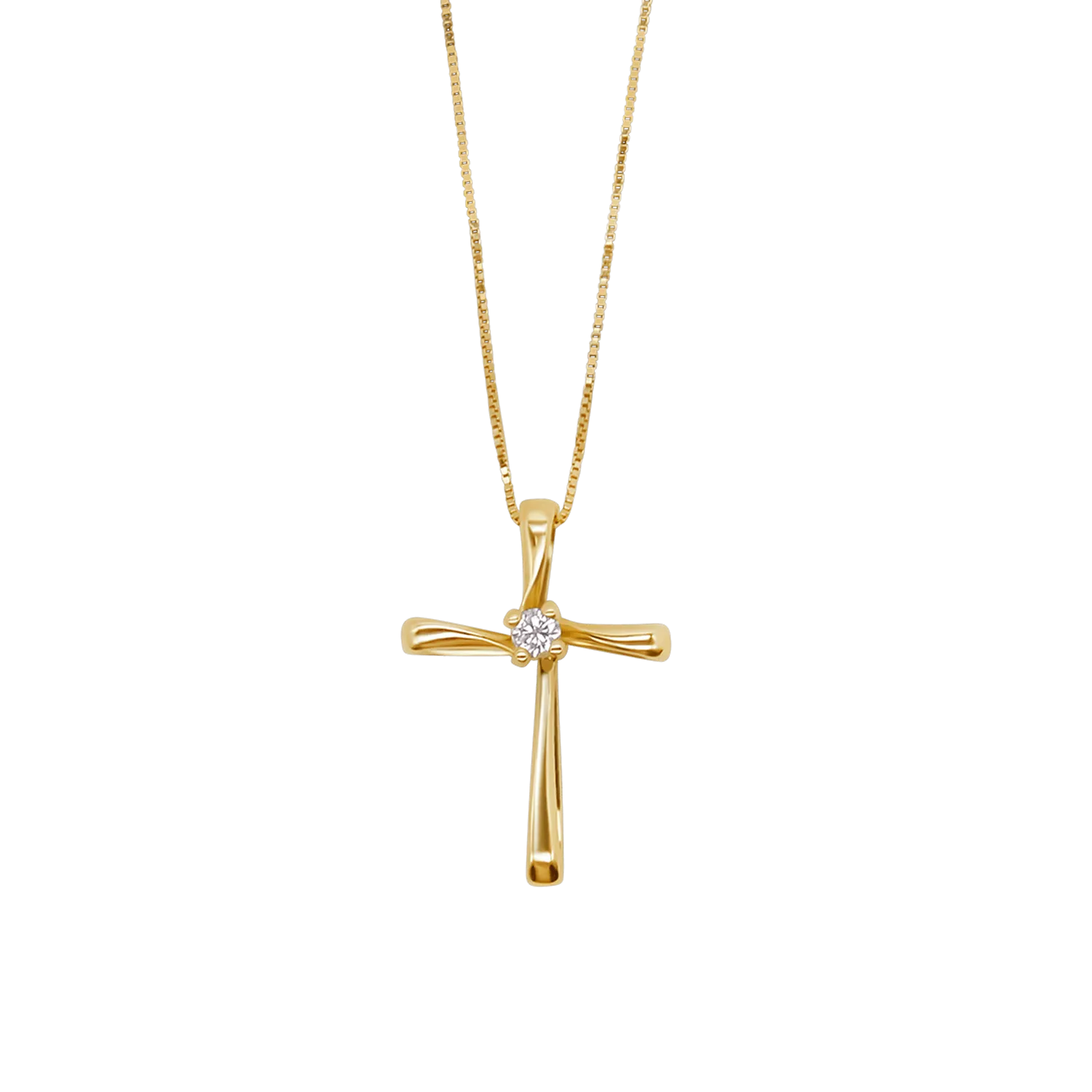 CROSS DIAMOND NECKLACE - GOLD